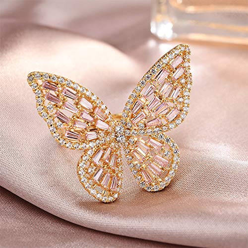 Cubic Zirconia Butterfly Ring Sparkling Crystal Bow-Knot Knuckle Ring Wedding Jewelry For Women Girl #TOP5