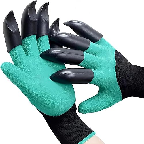 Reusable Garden Gloves with Claws for Digging & Planting, Waterproof Puncture Resistant Gardening Gloves for Women and Men, Yard Work, Weeding, Pruning, Outdoor Garden Tools