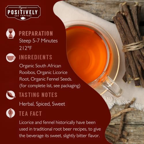Image of Organic Positively Tea Company, Root Beer Rooibos Tea, Loose Leaf, 16 Ounce