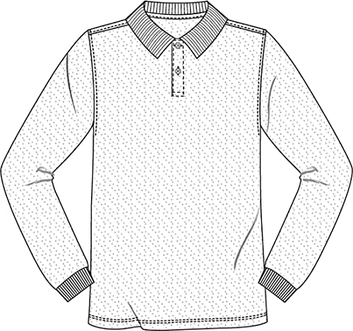 Image of CLASSROOM Little Boys' Uniform Long Sleeve Pique Polo Shirt | Reinforced Shoulder Seams, Double-Needle Hem, Durable Everyday School Uniform Wear