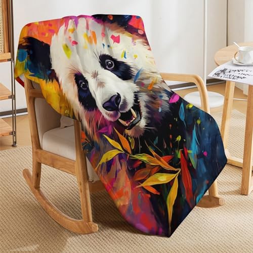 Plaid couverture jeté flannel panda 150x200cm pour canapé - 8