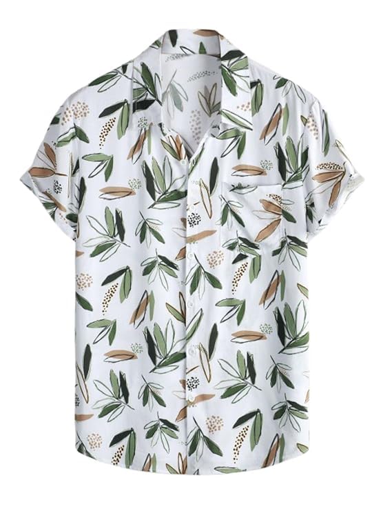 Image of Leriya Fashion Men's Casual Rayon Relaxed Fit Shirt Button Down Summer Shirts for Men | Stylish Printed | Short Sleeve | Trendy (Available in Plus Size)
