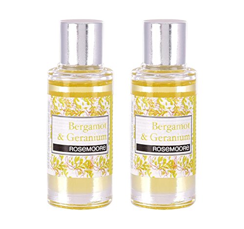 Image of Rosemoore Scented Fragrance Oil for Burner, Electric Diffuser,Potpourri, Home Fragrance, Room Fragrance, Aromatherapy - Bergamot & Geranium, 15ml (Pack of 2)