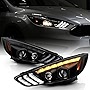 ACANII - For [Halogen Model w/LED DRL] 2015-2018 Ford Focus Black Housing LED DRL Sequential Signal Projector Headlights