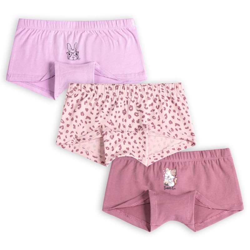 Image of Real Basics Girls Cotton Boxer Boyshorts Panties Underwear for Kids (Multicolor) Pack of 3