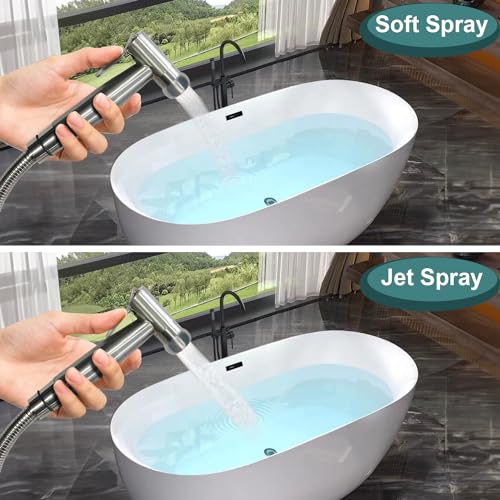 Handheld Bidet Sprayer for Toilet,Premium SUS304 Stainless Steel Bathroom Bidet Sprayer Attachment Set with Anti-Leak Hose&High Pressure, Ideal for Feminine Wash, Cloth Diaper Cleaning&Muslim Shower