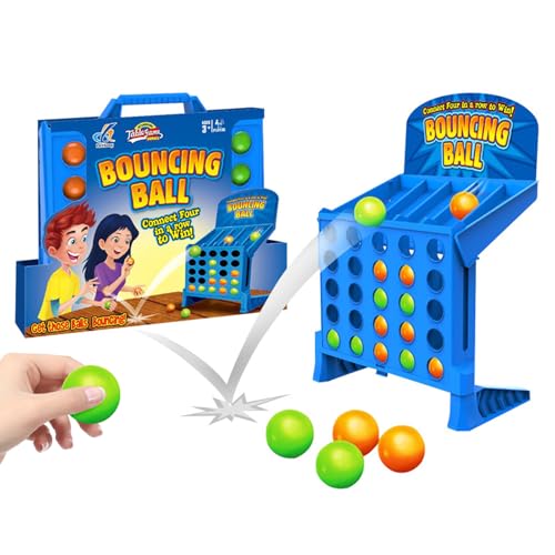 Falafoty Bounce Ball Game Family Party Game with 13 Balls Jumping Connect Ball Board Games Linking 4 Shots BallGame Educational Toy Interactive TableGame Gift for Family Party Travel Outdoor