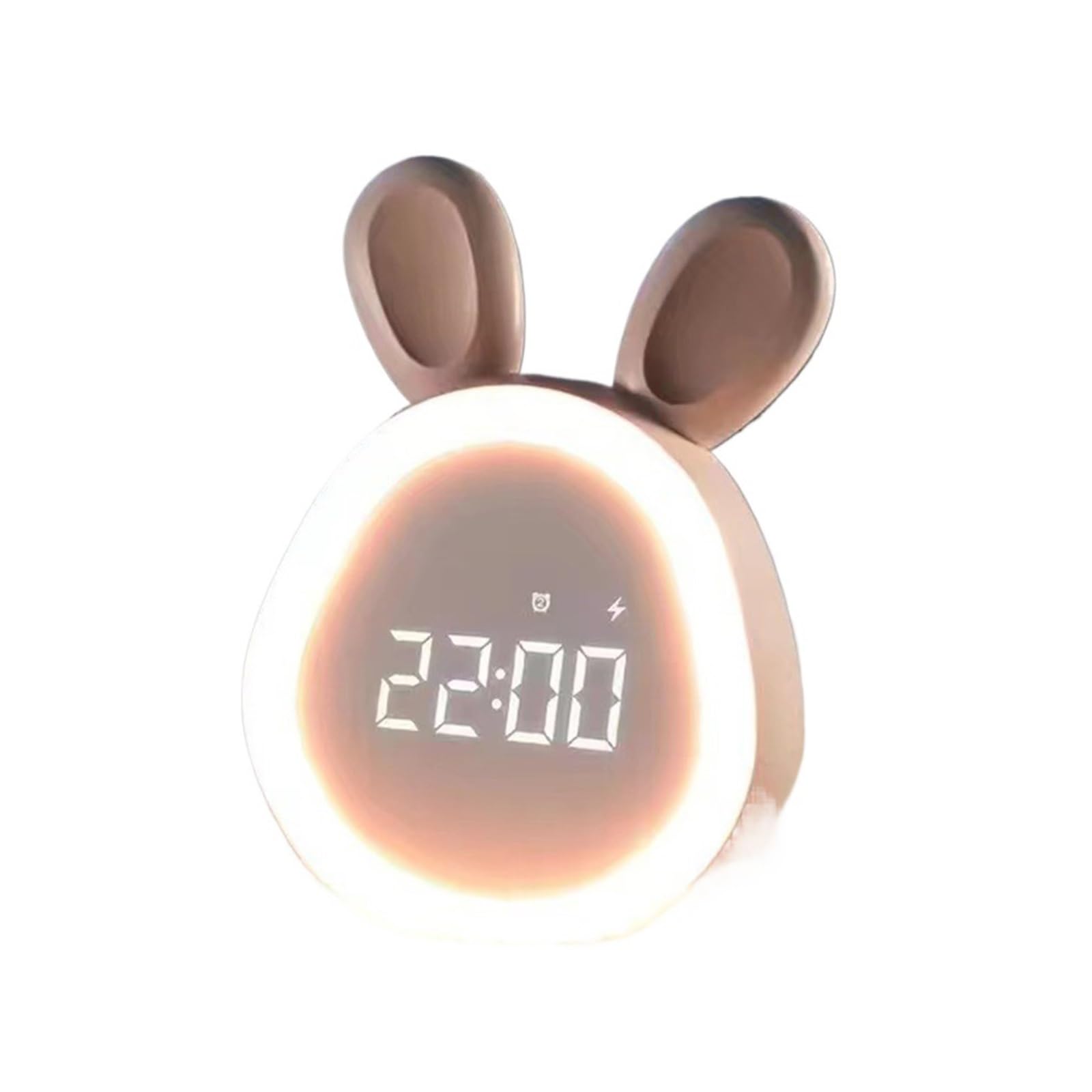 G5Z9W3C7M2 Loud Alarm Clocks Cute Rabbit Alarm Clock with Night Light Stepless Dimming Led Digital Rechargeable Perfect for Bedrooms(Pink)