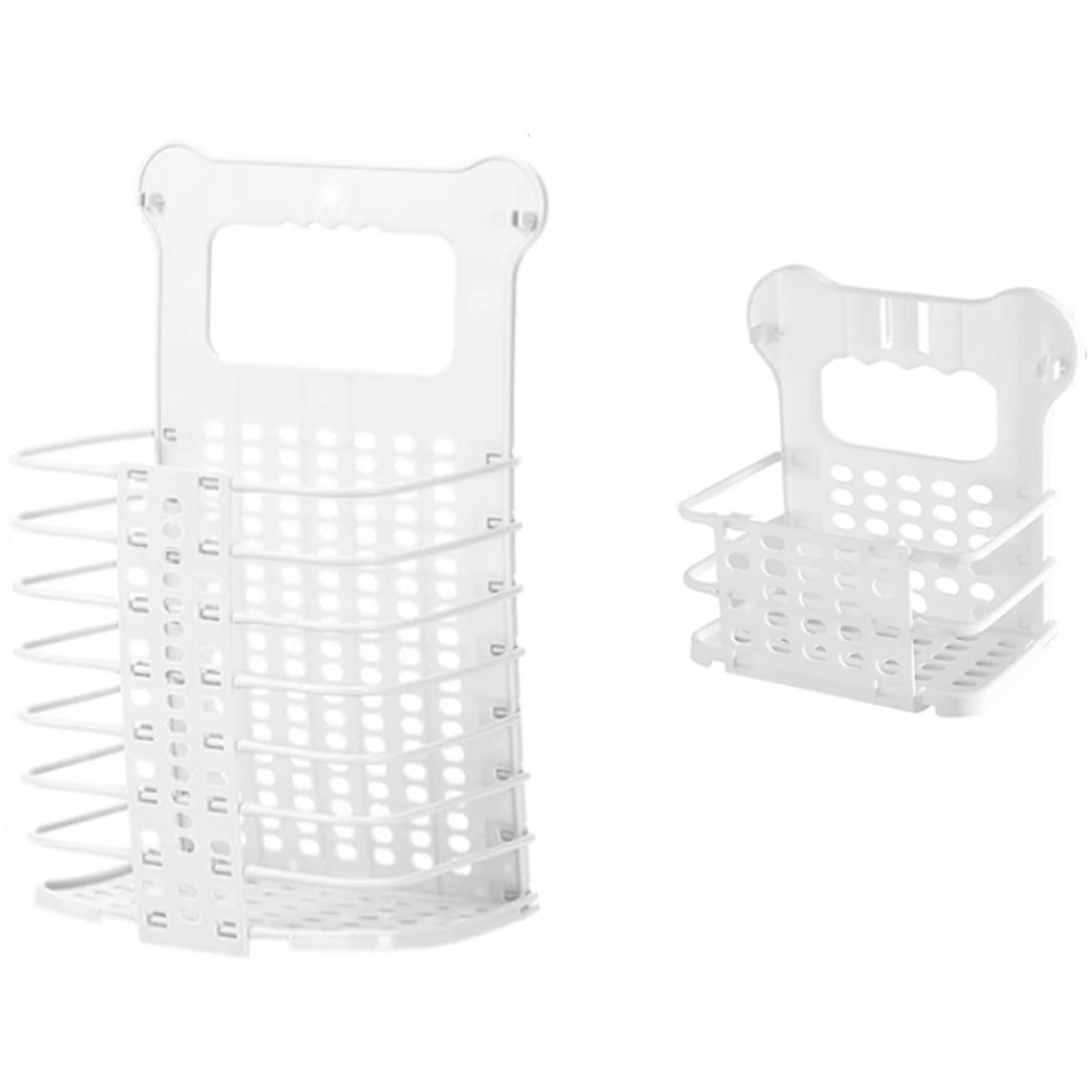 Faltbare Wäschekörbe Mit Henkel Hergestellt Aus PP-Material Wäschekorb Klein Plastik Wandmontage Oder Aufrecht Stehend Kostenloser Kleiner Hängekorb(White,30 * 21.5 * 52CM)
