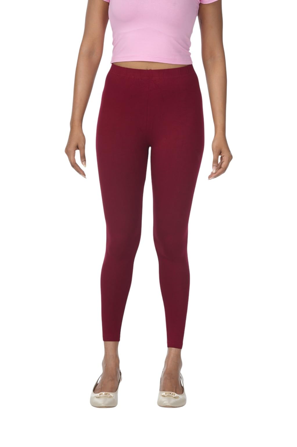 Womens Solid Ankle Leggings-image-13