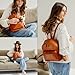BERLINER BAGS Vintage Genuine Leather Backpack Kelly, Small Backpack Purse for Women, Lightweight Backpack - Brown