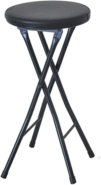 Padded Folding High Chair Round Breakfast Kitchen Bar Stool Furniture Compact High Chair (colour :Black,brown,White)