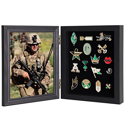Medikaison Pin Display Case Picture Frame with 98% Uv Protection Acrylic Door for Military Medals, Beach Tags, Jewelry Pins, Pin Gift, Insignia Ribbons,Display Picture 7x9 or 6x8 with Mat by Medikaison - Used condition - CA$12.95
