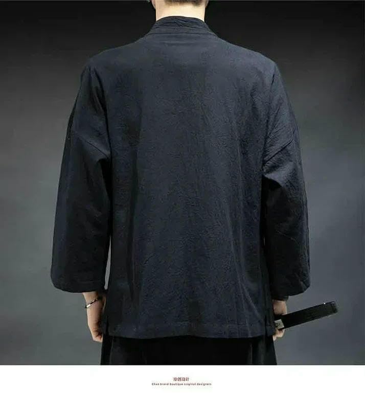 Camisa china bordada en algodón premium de confección japonesa retro 7