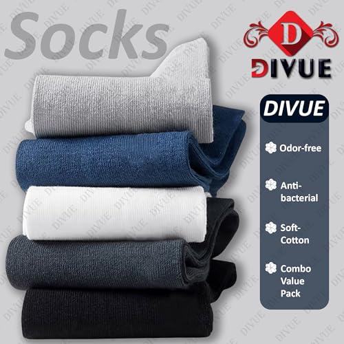 Image of VAIDUE Premium Cotton Ankle Length Socks for Men & Women | Odor-Free, Breathable, Soft & Durable | Multicolor Casual & Sports Wear | Pack of 5 Comfortable Everyday Unisex Socks