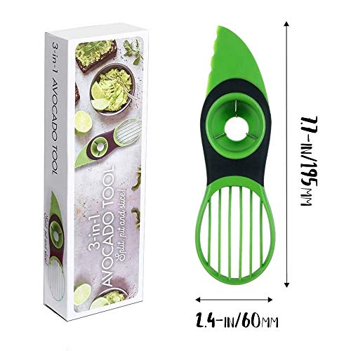 AVO 3 in 1 avocado tool, best avocado slicer for kitchen, perfect avocado cutter for fruit and vegetables, quick and easy avocado scooper tool, avocado knife for healthy snacks