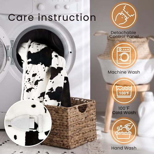 Image of Heated Blanket Queen Blanket - Fast Heating Electric Blanket, Soft Flannel Heated Throw with 4 Time Settings,10 Heating Settings, Warm Gifts for Women & Mom & Grandma