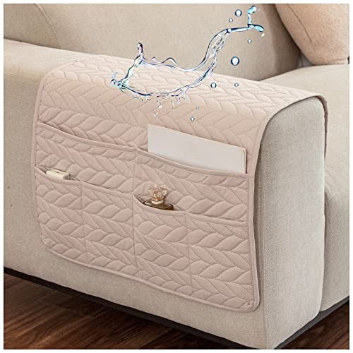 AWAV Organiseur pour Canapé et Fauteuil Imperméable et Antidérapant Sofa Accoudoir 6 Poches Support Organisateur de Chevet pour Tablette, téléphone,...