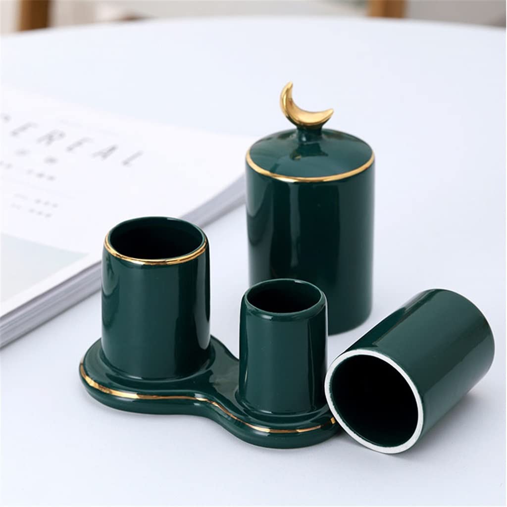 Fulushouxi 2 Pièces Porte Coton Tige, Boîte à Coton Tampons, Distributeur De Pots Organisateur De Rangement Avec Couvercles En Bambou Pour Boules De Coton Tige, Qtips, Salle De Bain