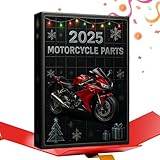 Weihnachten Adventskalender Countdown Kalender - 2D Acryl Urlaub Display Festliche Winterdekoration | 24 Tage Motorradteile Countdown Ornament Geschenkbox Set für Biker Auto Fans Männer Vater Freunde