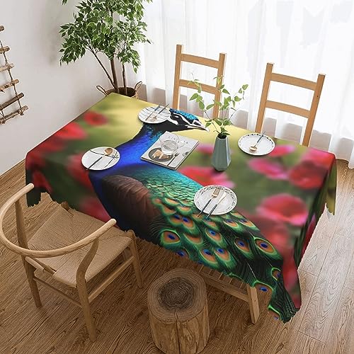 Nappe fleurs de paon décoration de table haute résistance 137x183