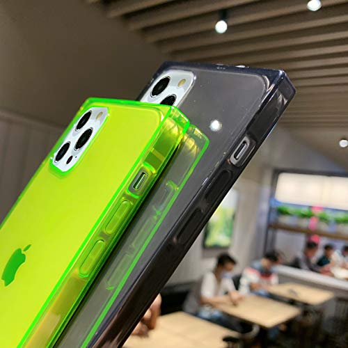 Tzomsze Square Case For Iphone 12 Pro Max 6.7" - Clear Tpu Silicone Bumper With Reinforced Corners, Shock Absorption - Pink #TOP2