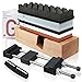 KYONANO Schleifstein, Wetzstein Abziehstein Set 2-in-1 Doppelseitiger Messerschärfer 400/1000 3000/8000 Körnung, inkl. Läppstein, Schleifstein-Halter Edelstahl/Holz, Gummihalter, Winkelführer(9er/Set)