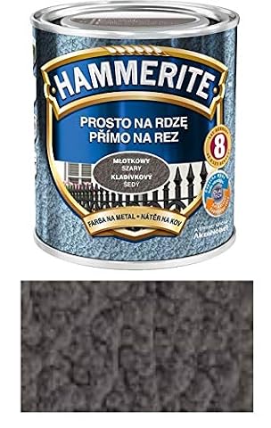 Wybór kolorów Hammerite lakier ochronny do metalu, ochrona przed rdzą, 250 ml (uderzenie młotkiem szary)