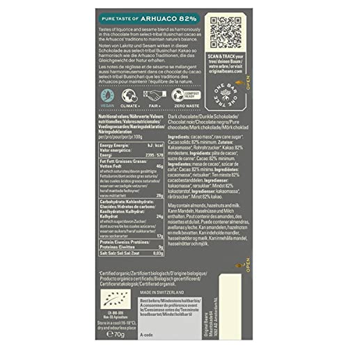 Original Beans - Arhuaco Businchari 82% Schokolade - 70 g Tafel / CH-BIO-006 - Spitzen von süßen Gewürzen, Lakritz und… – Bild 4