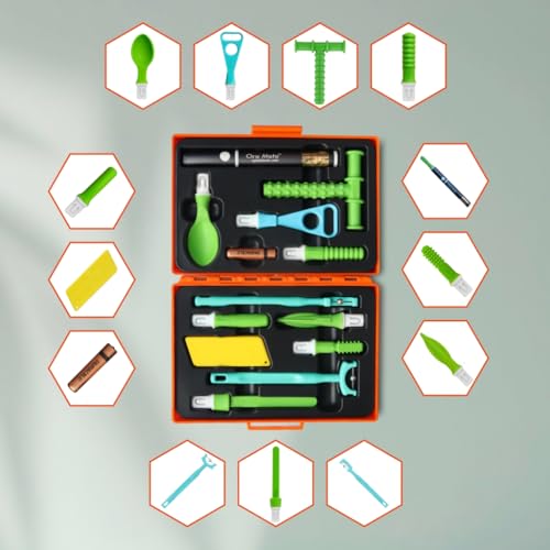 Image of Special Kit - Sensory Integration, Speech & Feeding Therapy Tools | Includes..Oro Moto Vibration brash, Pointer Spoon, Tongue Depressor, Wee Round Tip, Wee Round Textured, Soft Pointer, Uni Tip, Talk-Seal, Tongue Lateralization, Lip Seal, Chewy Tube Green Pack of 1 Kit
