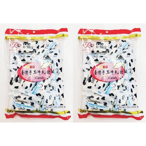 Taiwanese Nougat Candy, Milk And Peanuts Candy, 7.06oz (200g), 2 Pack