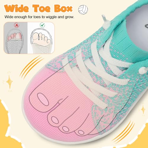 Image of LeIsfIt Toddler Shoes Girls Boys Wide Shoes Kids Zero Drop Minimalist Sneakers Barefoot Slip on Tennis Sneakers