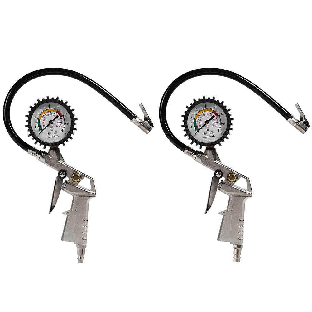 Manometr 0-220psi manometr do opon samochodowych wskaźnik ciśnienia powietrza w oponach inflator narzędzia do naprawy pistolet ciśnieniowy typ kompatybilny z motocyklem samochodowym (kolor: US) (ue)