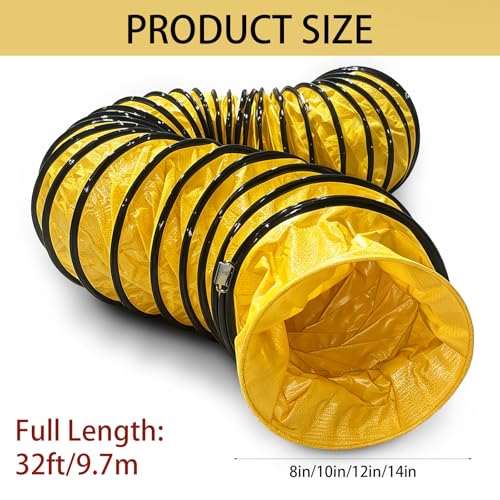 8 Inch PVC Flexible Duct with Adjustable Rope and D-Shaped Rings & Steel Support | Ducting Hose Suitable for Blower Ventilation Fan Exhaust Fan by KKOIUGQK - Used condition - Image 6