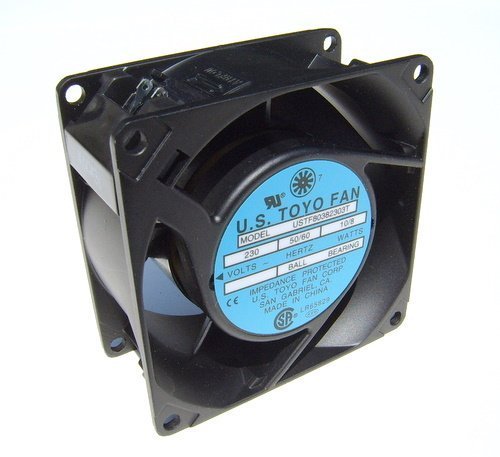 Set of 1 Piece Fan USTF80381153W 115 AC Fan 80mm x 38mm, Frame - Aluminum Alloy, Termination: 2 Lead Wires