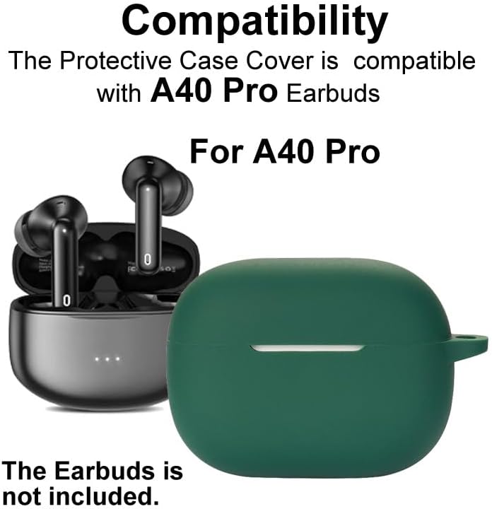 Miniatura 2 de Funda de silicona compatible con auriculares inalámbricos XIAOWTEK A40-PRO o SB03, piel protectora con llavero, con orificio para cargar