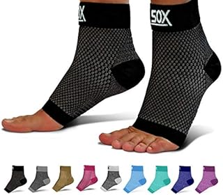 SB SOX Plantar Fasciitis Compression Socks for Women & Men (1 Pair) - Ankle Socks for Plantar Fasciitis Relief, Arch Support, and Foot/Heel Pain for Everyday Use (Black, Medium)