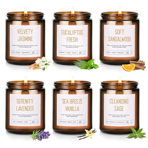 Scented Soy Candles Set for Women - 6 Pack 42oz
