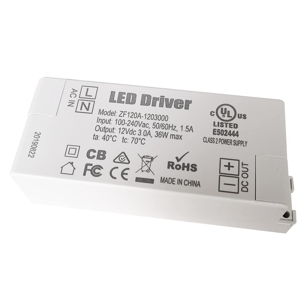 ZF120A-1203000 Alimentation Driver LED 36W for Lampes Fluorescentes Enterrées 12VDC Boutons-poussoirs
