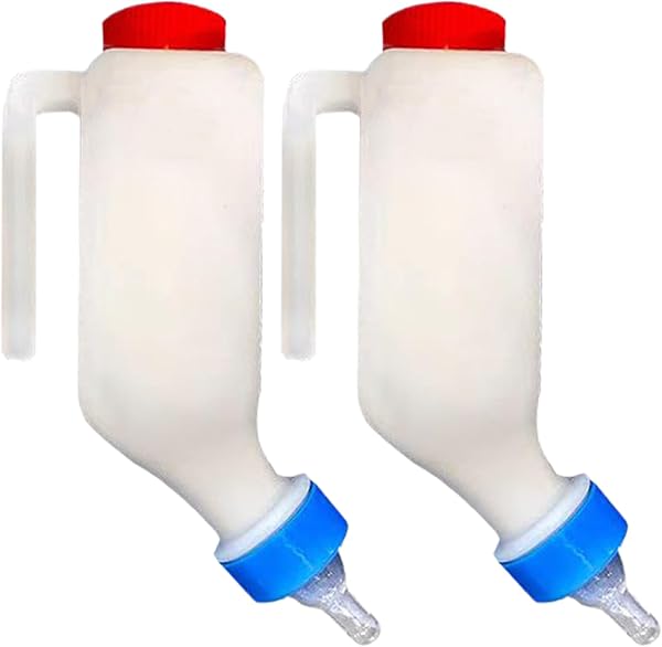 2 Biberon Per L'alimentazione Di Capre - 500ml Biberon Per Agnelli, Bottiglia Verticale Per Latte Di Vitello Con Tettarella, Strumento Di Allevamento Con scalas E Manico, Per Cuccioli, Mucche, Pecore - 1