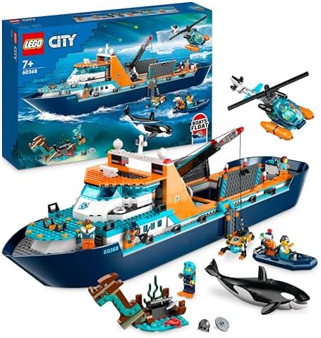 LEGO 60368 City Barco Explorador del Ártico, Barco Grande de Jugu...