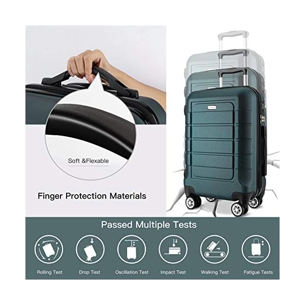 SHOWKOO Luggage Sets Expandable Suitcase Double Wheels TSA Lock