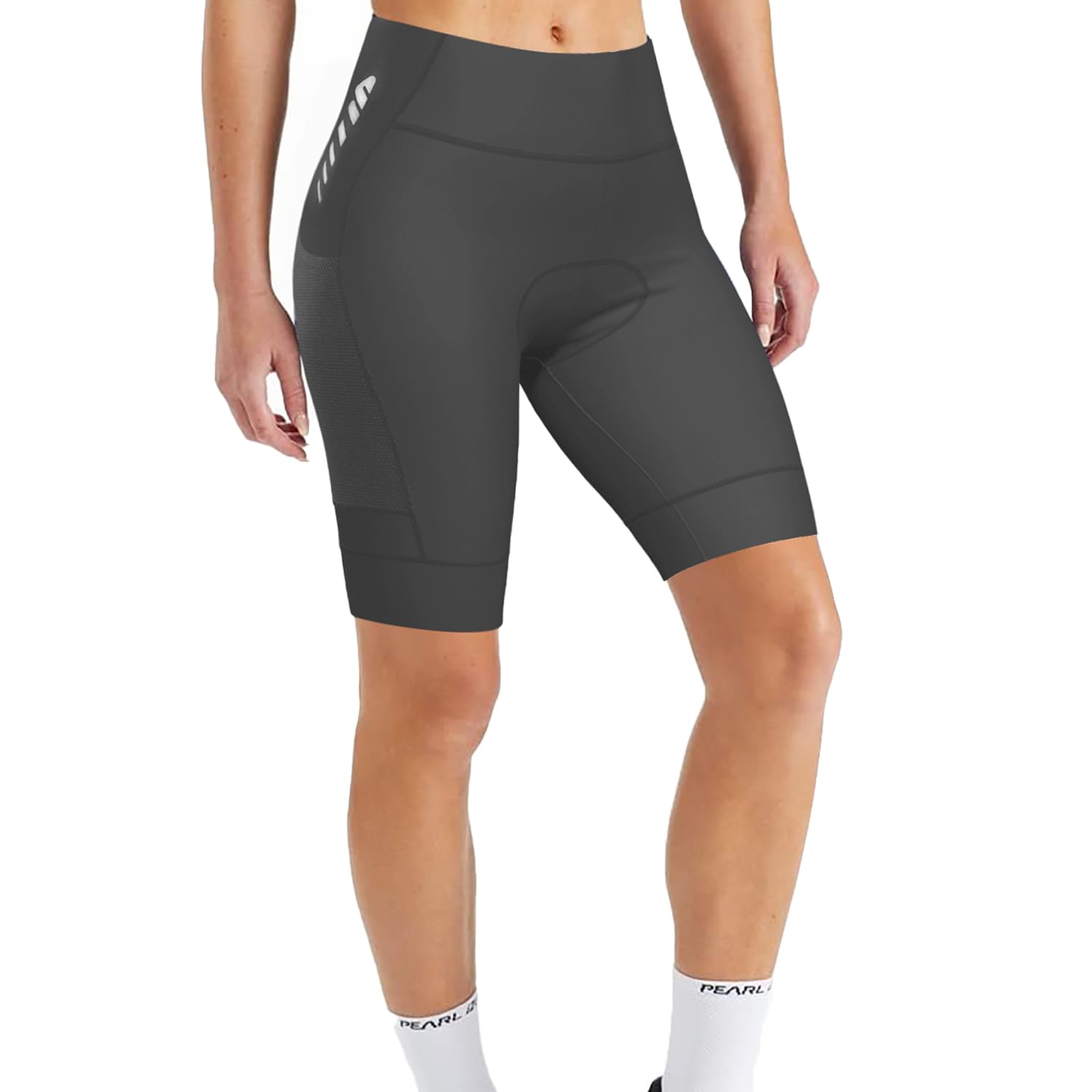 Lo.gas Damen Radhose gepolstert kurz schwarz Grau XXL