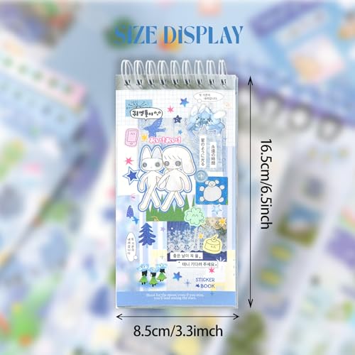 Image of 20 Sheets INS Style Cute Cartoon Sticker Book - Kawaii Stickers for Journaling Junk Journal Scrapbooking Planner DIY Crafts Teens