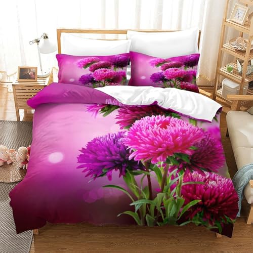 Housse de couette 3 pièces fermeture éclair dissimulée 3D - 3