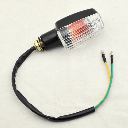 Rhegene Motorcycle Scooter Pair Left & Right Front Tail 12V Turn Turning Signal Indicator Light Lamp Black Shell Screws Size:10 mm