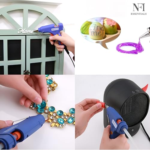 Image of NFI essentials 20W Hot Melt Glue Gun With On-off Switch Anti Drip Heavy Duty Industrial Leak Proof DIY Projects for School Arts & Craft and Quick Repairs (Navy Blue)
