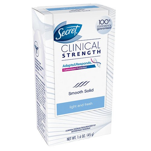 Secret Clinical Strength Smooth Solid Women's Antiperspirant & Deodorant , Light & Fresh 1.6 oz
