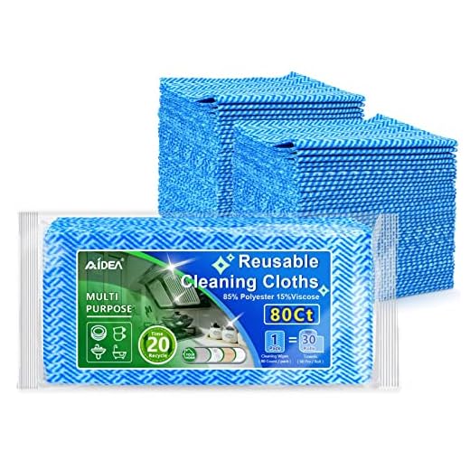 AIDEA Handi Wipes, Multi-Purpose Towel Reusable Cleaning Cloths, Handi Domestic Cleaning Wipes, Cleaning Towels, Dish Cloths 80Ct(1 Pack)-(14''x24'')