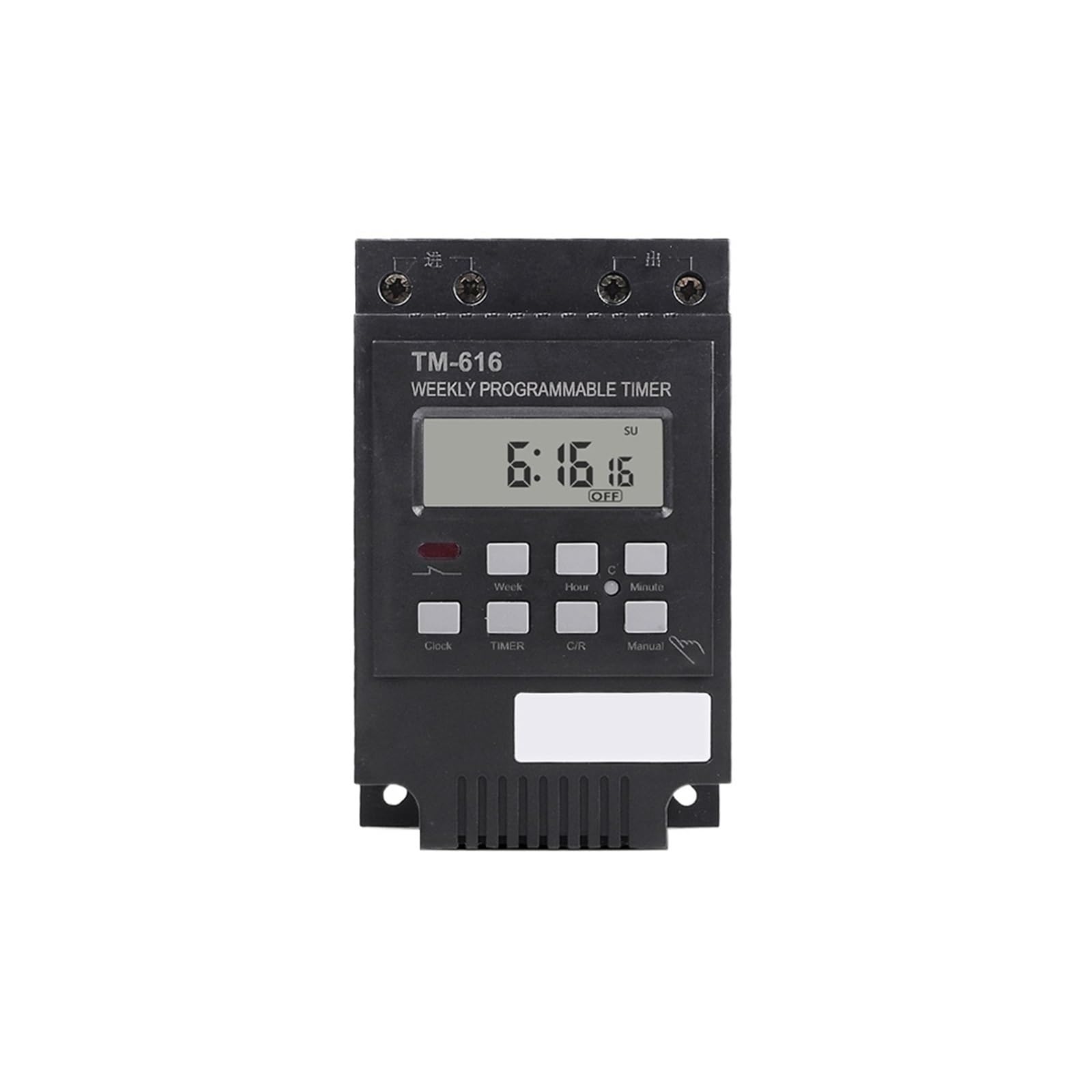 RWRAPS microcomputer Interruttore Timer TM616 110 V 120 V CA Relè temporizzato 7 Giorni Timer Digitale programmabile Tempo di Allenamento Timer su Guida DIN for Ventola con trasformatore